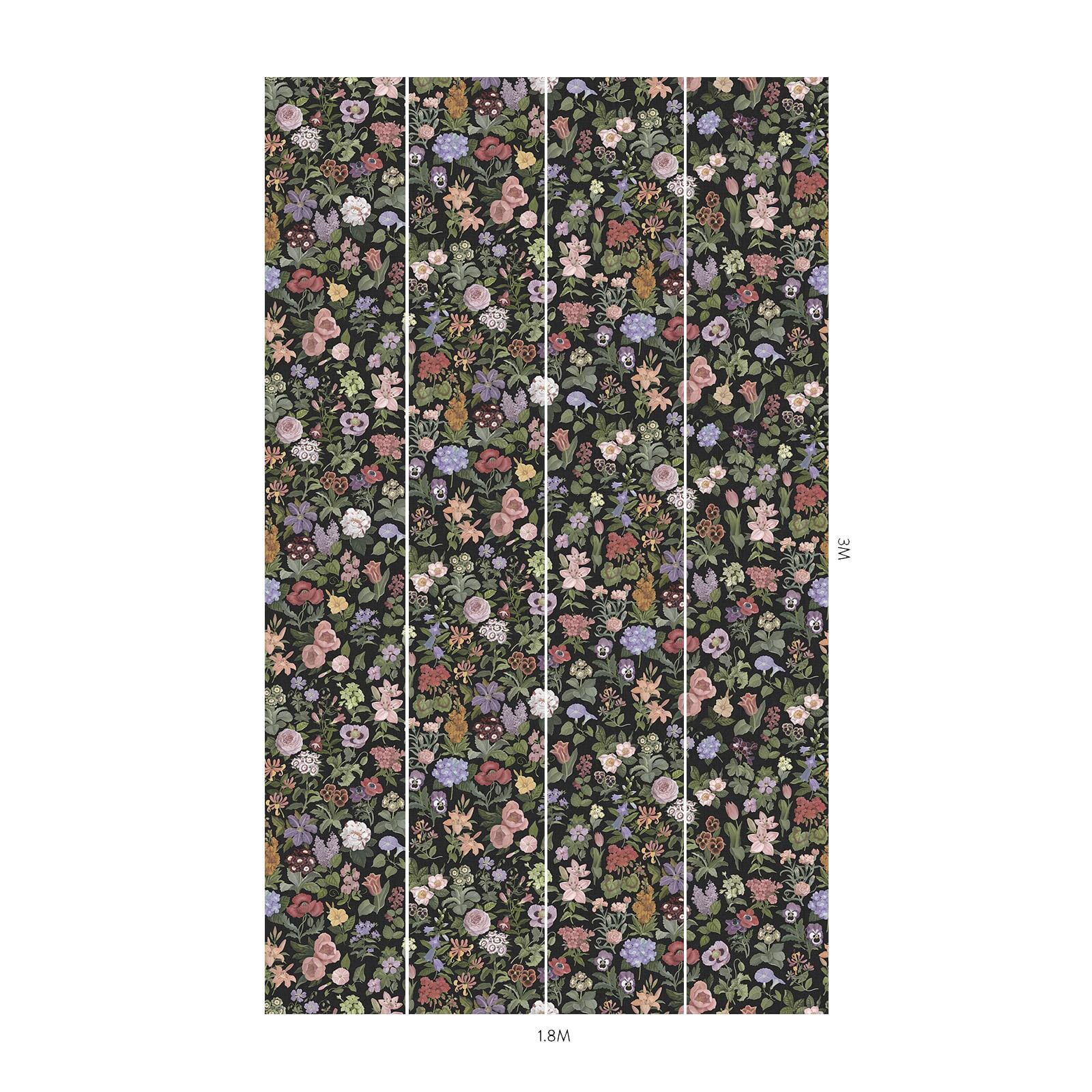 1-WA-FRA-DI-NOI-XXX - Floralia Wallpaper - Noir - House of Hackney
