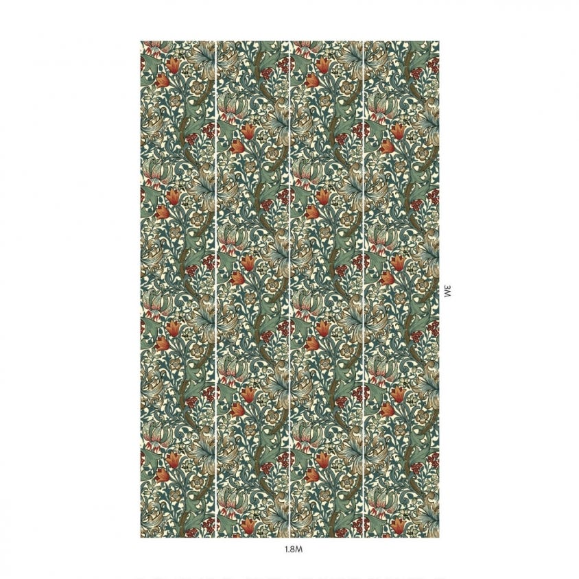 1-WA-GOL-DI-ECR-XXX - Golden Lily Wallpaper - Ecru - House of Hackney