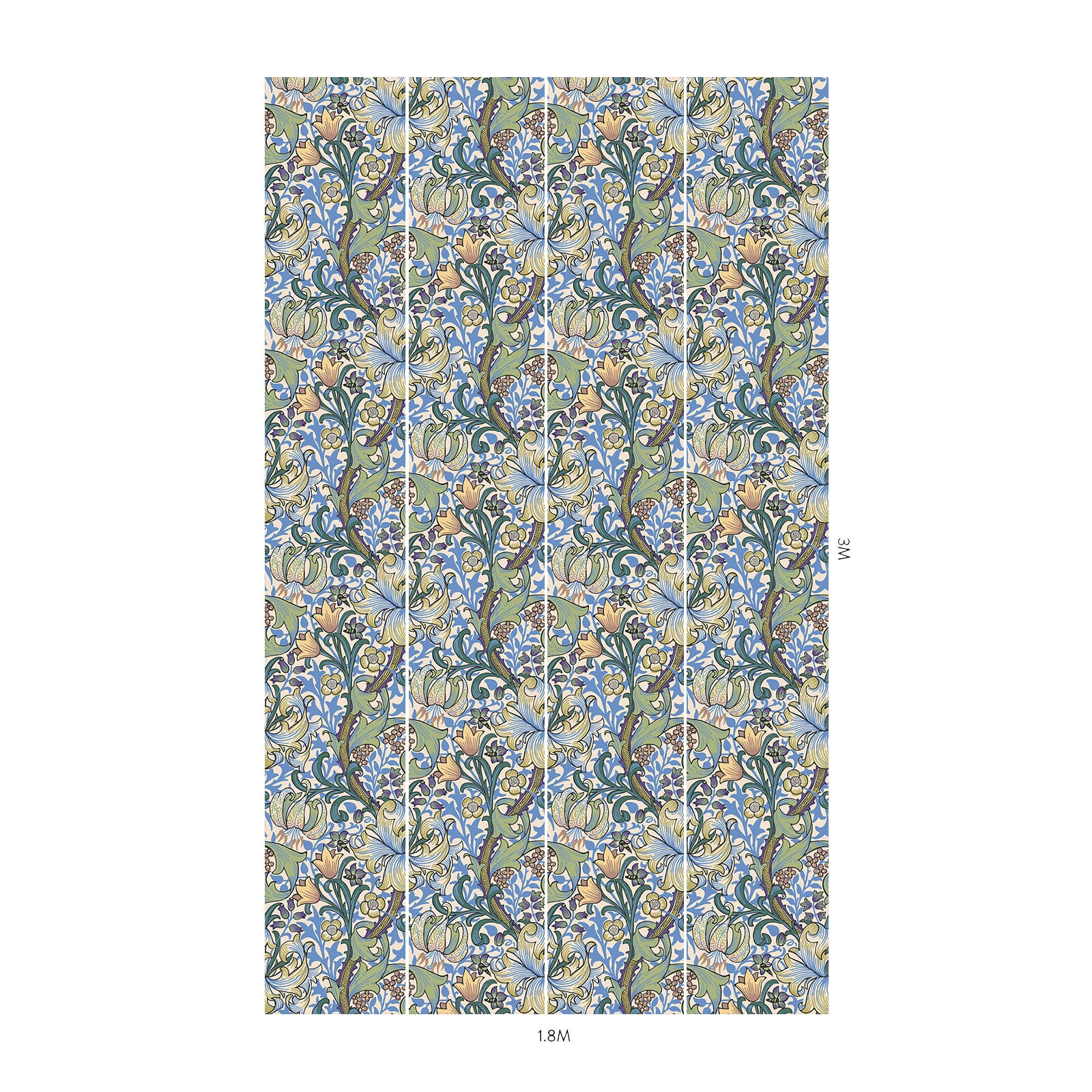 1-WA-GOL-DI-SKY-XXX - Golden Lily Wallpaper - Sky - House of Hackney