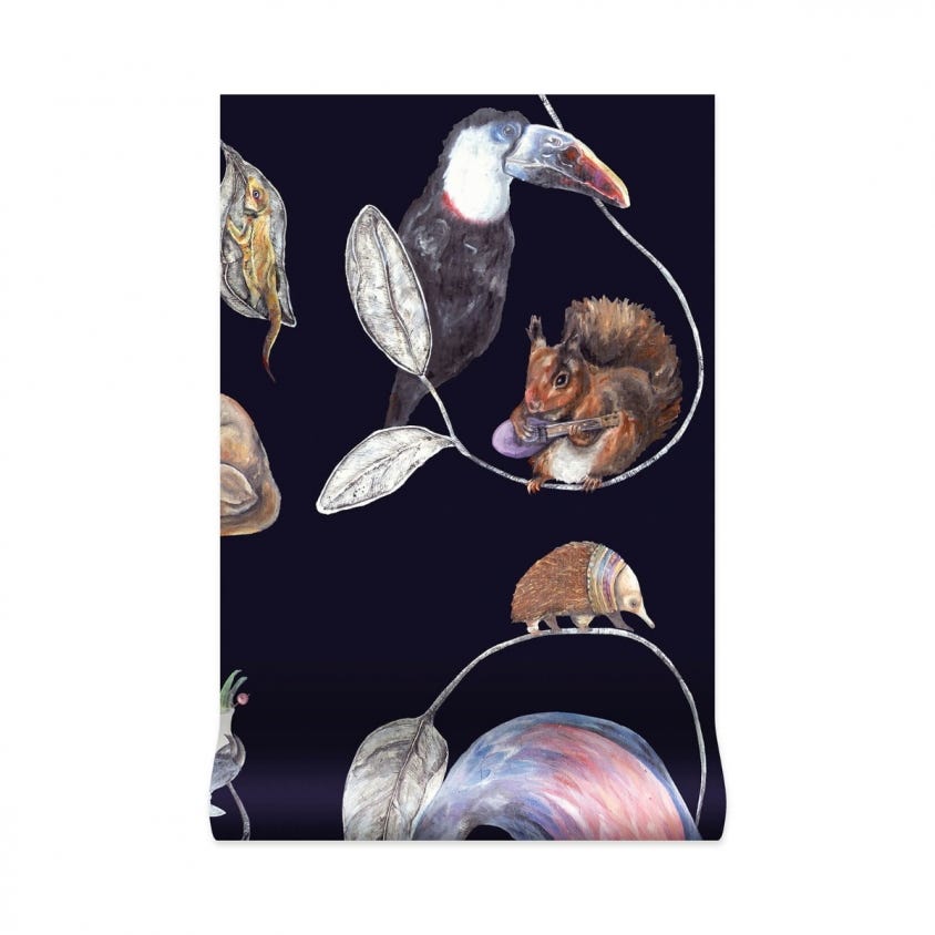 1-WA-HAC-DI-MID-XXX - Hackney Empire Wallpaper - Midnight - House of Hackney
