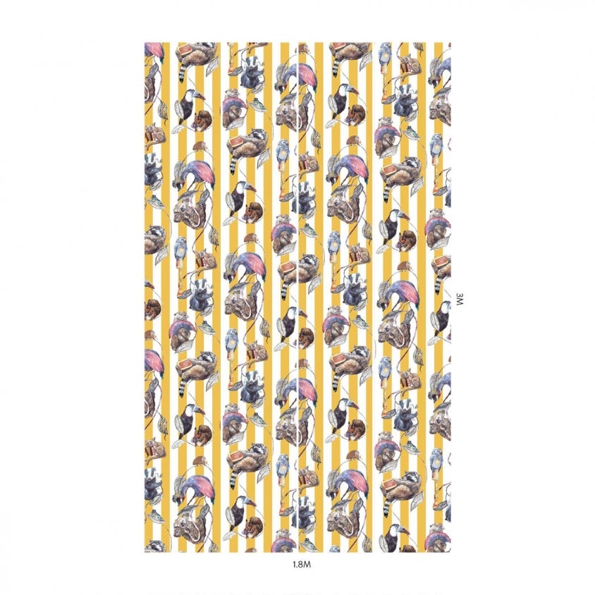 1-WA-HAC-DI-OCH-STR - Hackney Empire Stripe Wallpaper - Ochre - House of Hackney