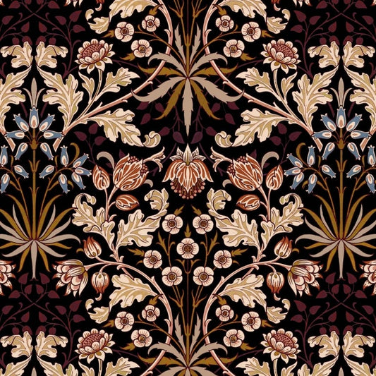 1-WA-HYA-DI-BLK-XXX - Hyacinth Wallpaper - Black - House of Hackney