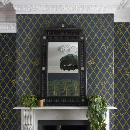 1-WA-KHA-DI-MID-XXX - Khasia Wallpaper - Midnight - House of Hackney