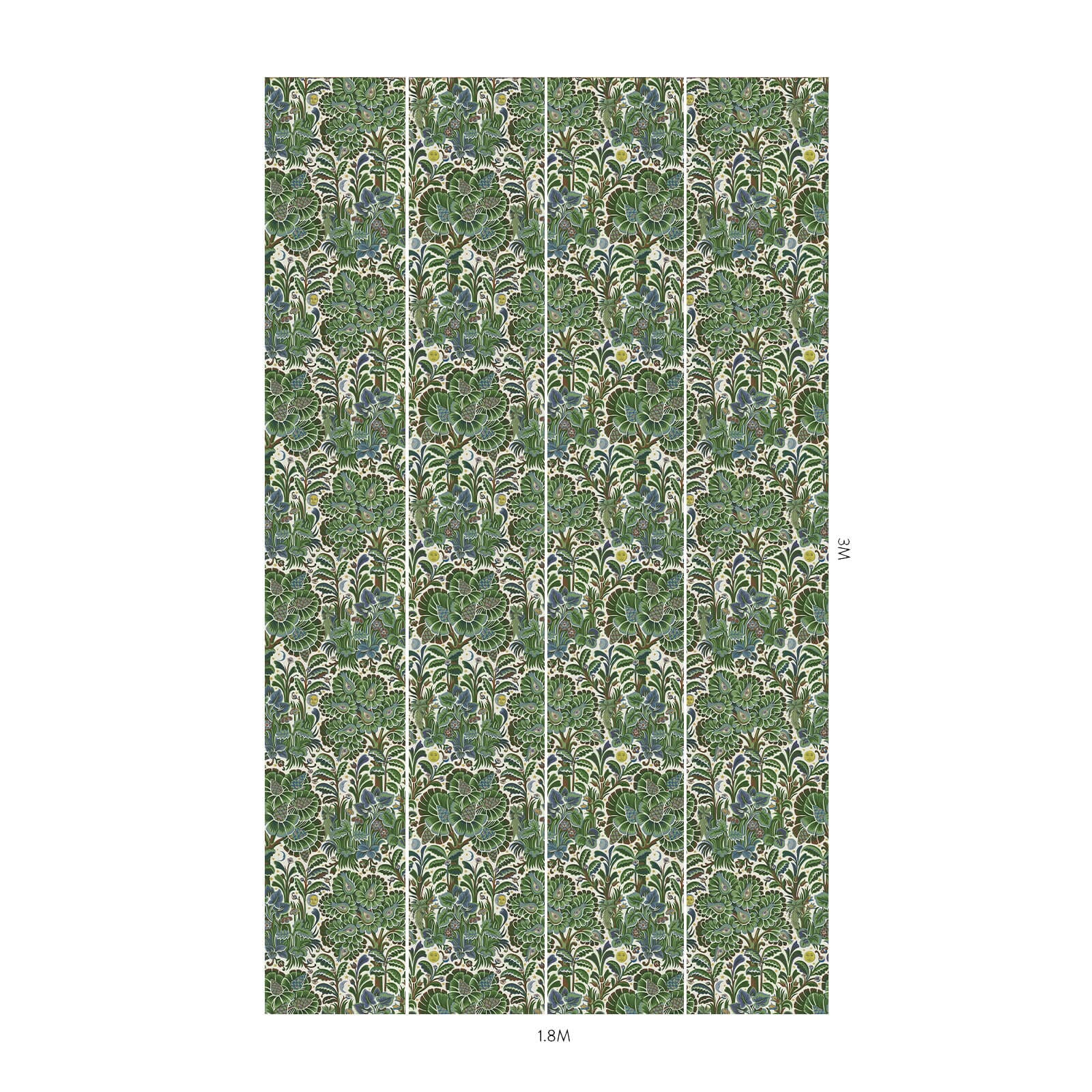 1-WA-MOG-DI-VER-XXX - Moon Garden Wallpaper - Verde - House of Hackney