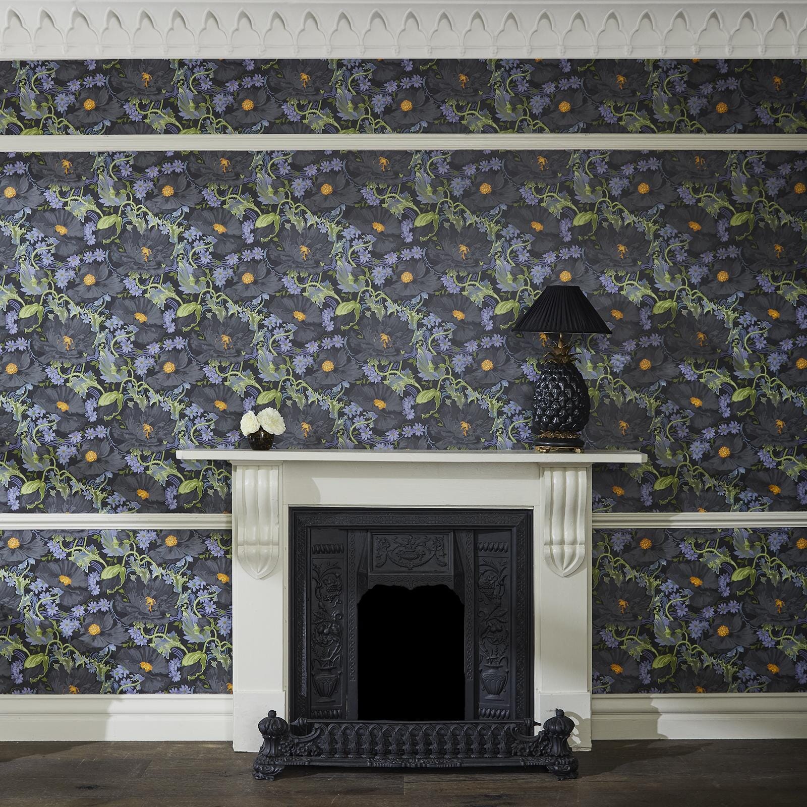 1-WA-PAV-DI-NOI-XXX - Papavera Wallpaper - Noir - House of Hackney