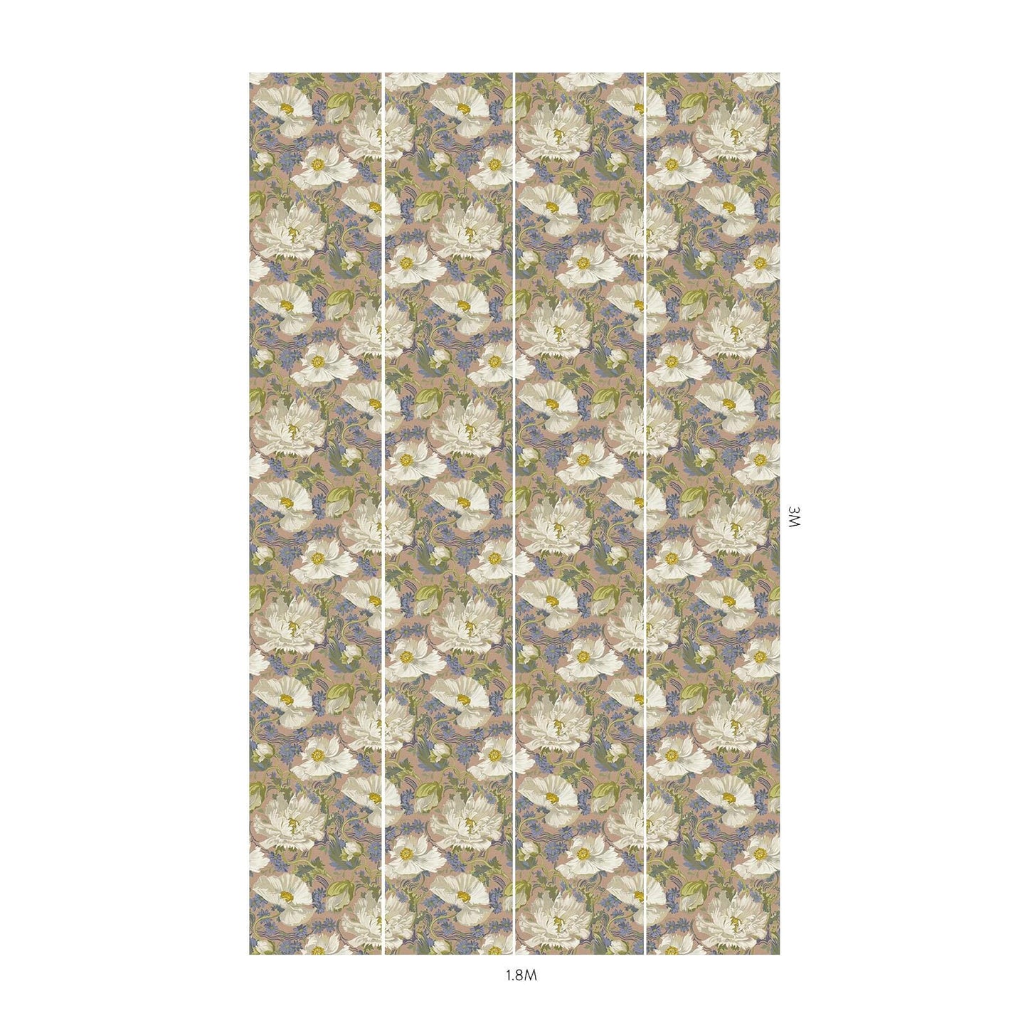 1-WA-PAV-DI-TOU-XXX - Papavera Wallpaper - Tourmaline - House of Hackney