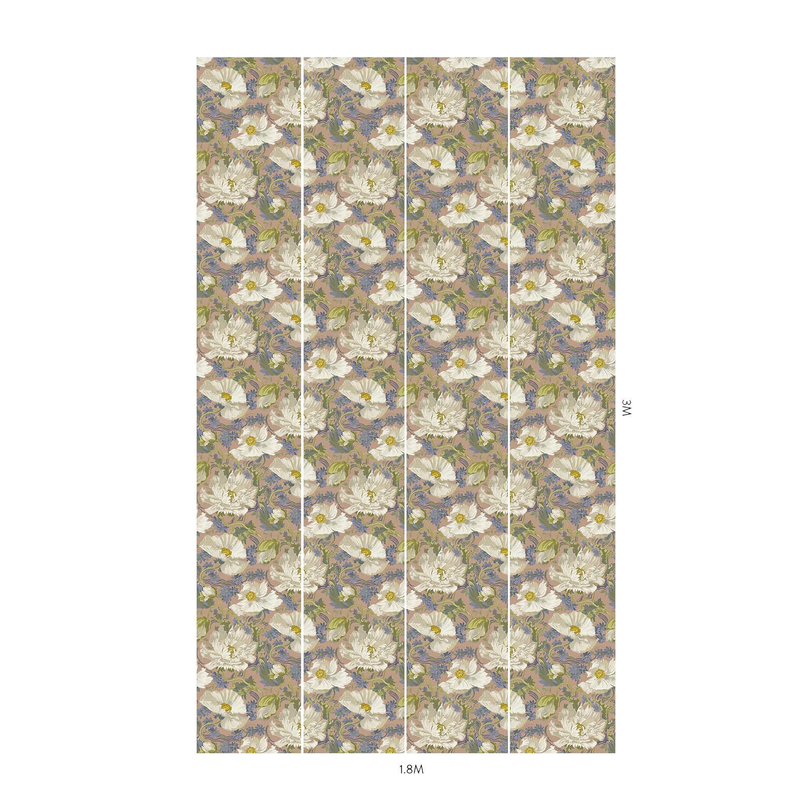 1-WA-PAV-DI-TOU-XXX - Papavera Wallpaper - Tourmaline - House of Hackney