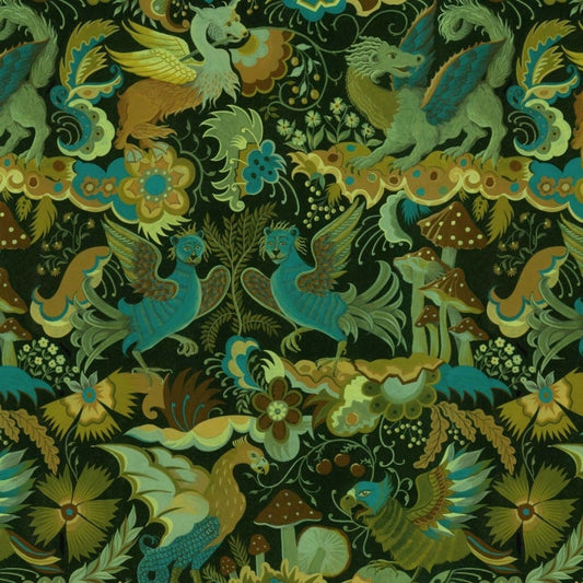 1-WA-PHA-DI-EME-XXX - Phantasia Wallpaper - Emerald-Green - House of Hackney