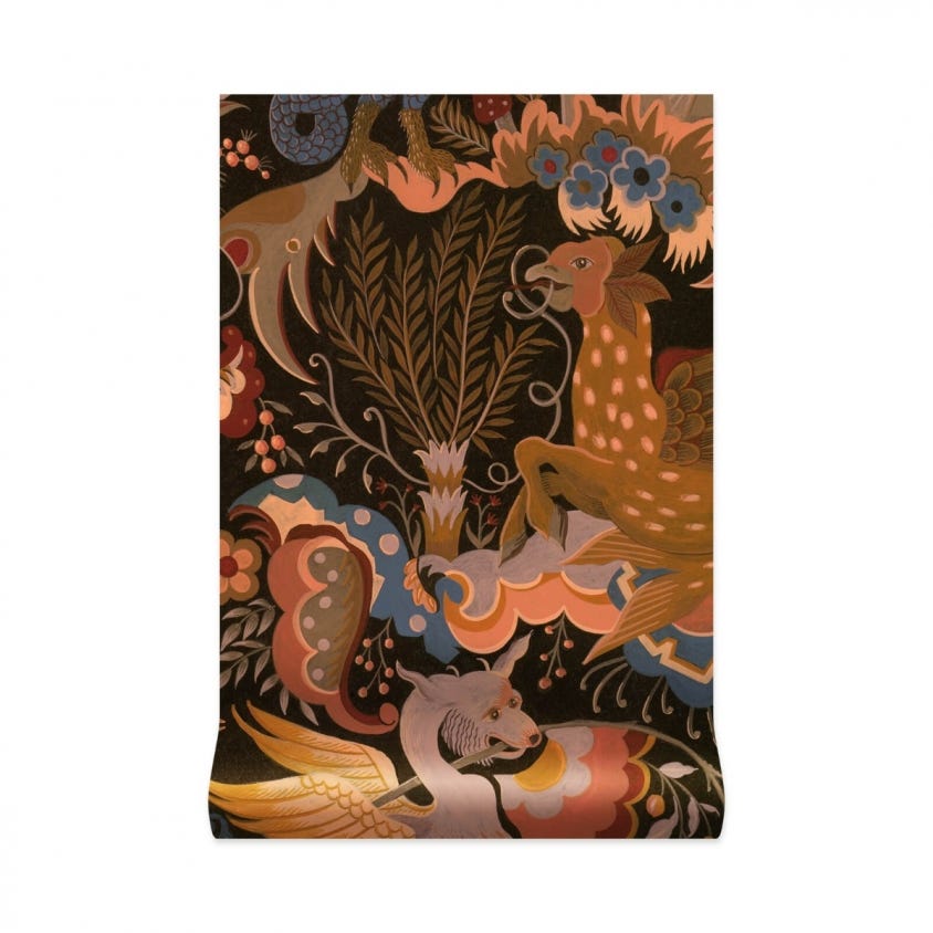 1-WA-PHA-DI-SEL-XXX - Phantasia Wallpaper - Orange - House of Hackney