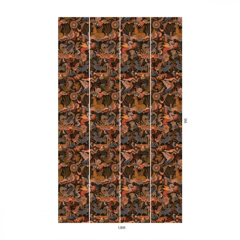 1-WA-PHA-DI-SEL-XXX - Phantasia Wallpaper - Orange - House of Hackney