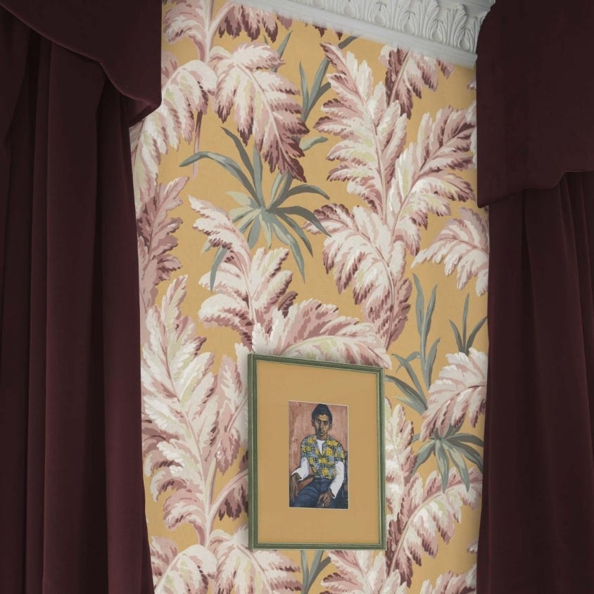 1-WA-PLU-DI-FLX-XXX - Pluma Wallpaper - Flaxen - House of Hackney