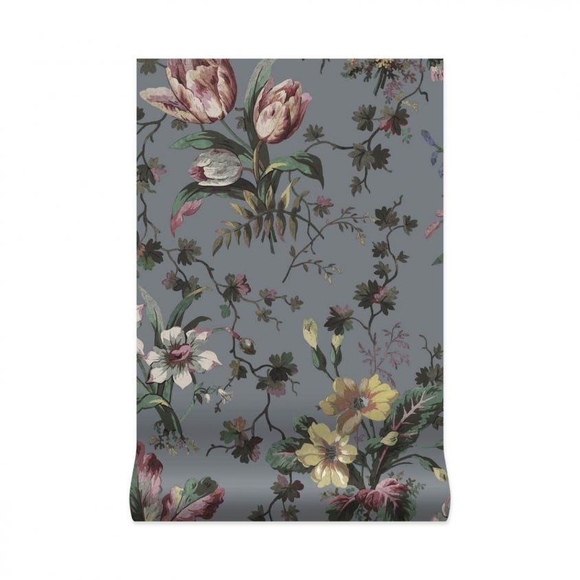 1-WA-TUL-DI-PEW-XXX - Tulipa Wallpaper - Pewter - House of Hackney