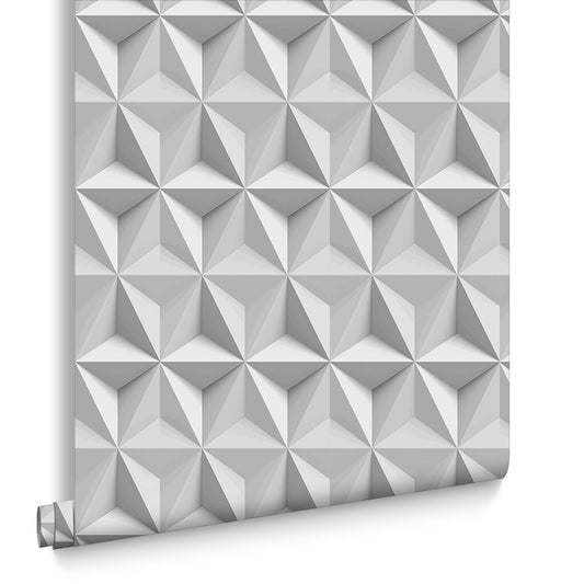 102148 - Origami Wallpaper - White - Graham & Brown