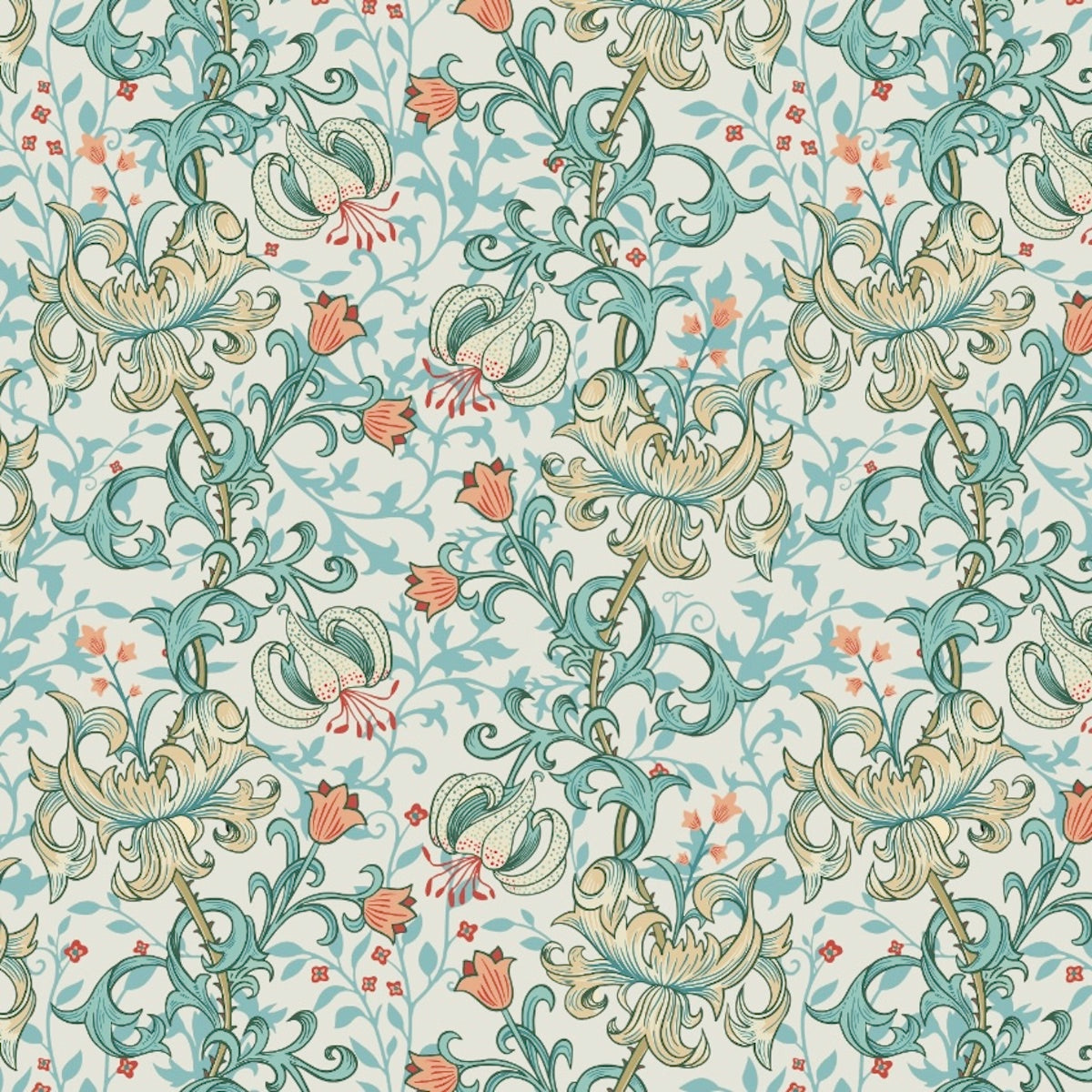 1021 - Golden Lily Wallpaper - Stone - Morris Collections