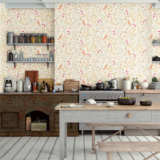 1029 - Newill Wallpaper - Linen - Morris Collections