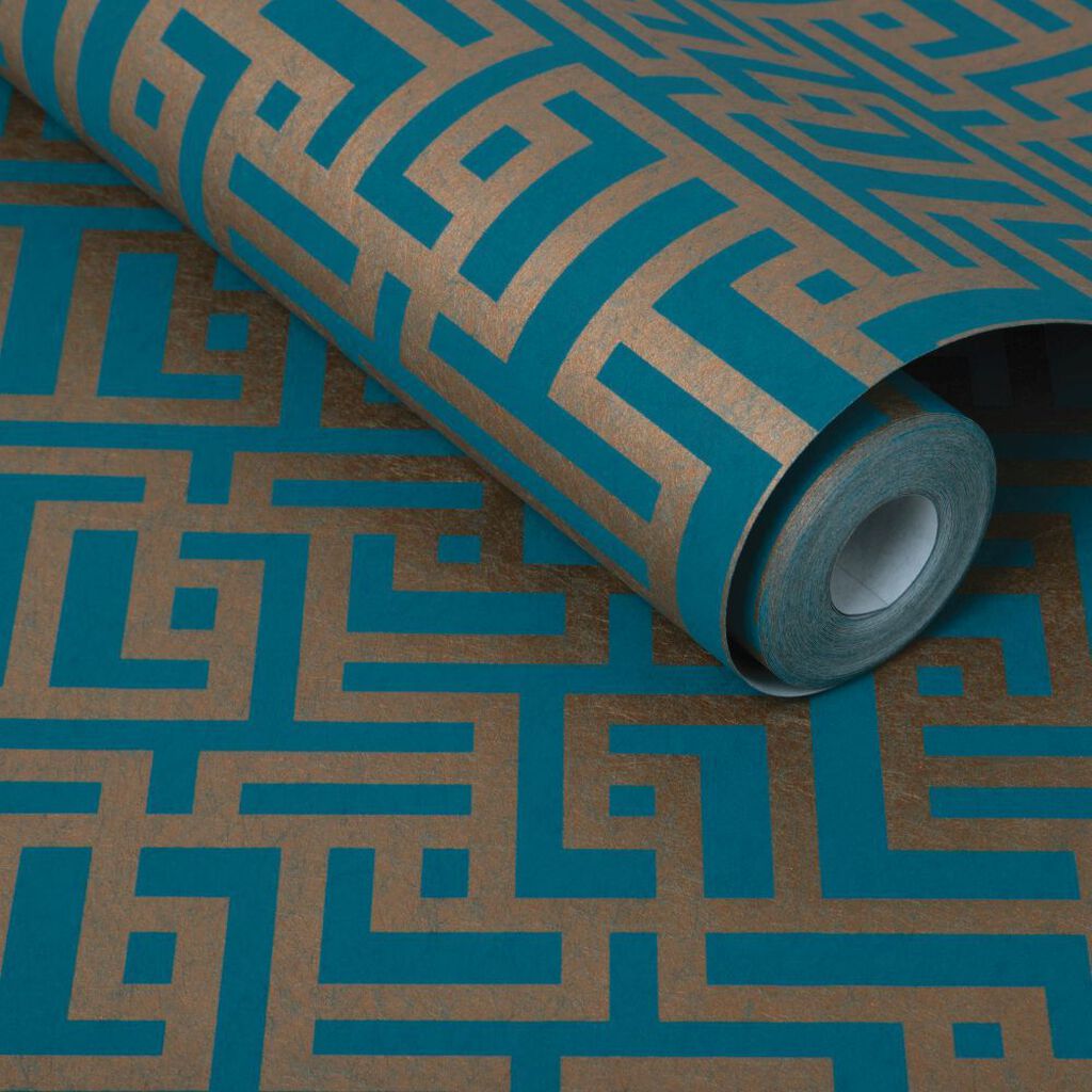 103516 - Zen Wallpaper - Teal - Graham & Brown
