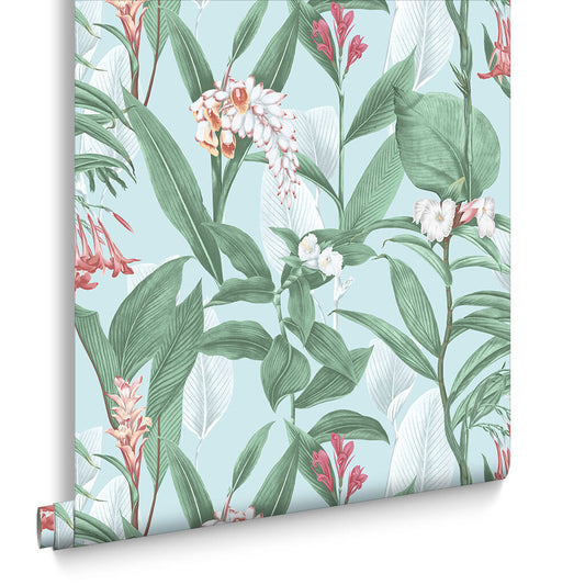 103800 - Botanical Wallpaper - Duck Egg - Graham & Brown
