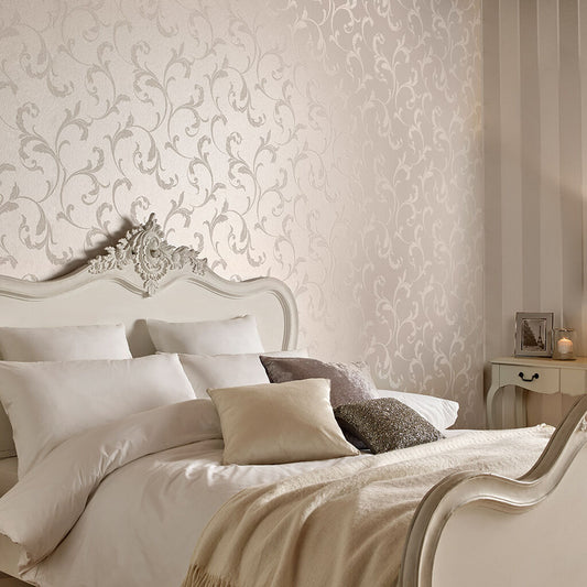 103816 - Baroque Bead Wallpaper - Pearl - Graham & Brown