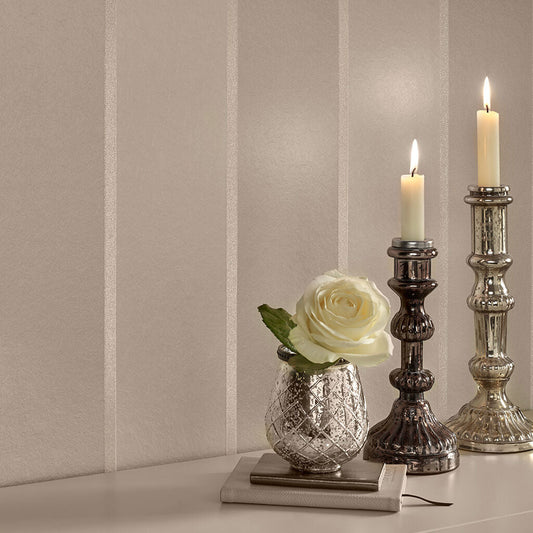 103819 - Baroque Bead Stripe Wallpaper - Pearl - Graham & Brown