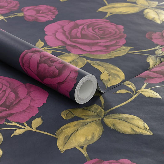 104135 - Countess Wallpaper - Navy - Boutique Luxury