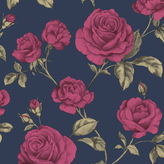 104135 - Countess Wallpaper - Navy - Boutique Luxury
