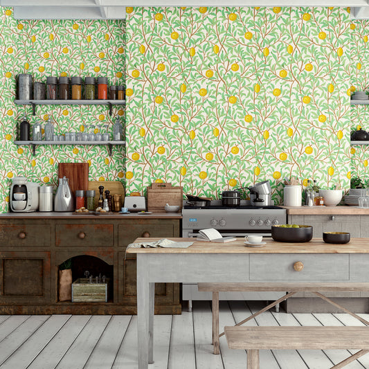 1044 - Lemon Tree Wallpaper - Porcelain - Morris Collections