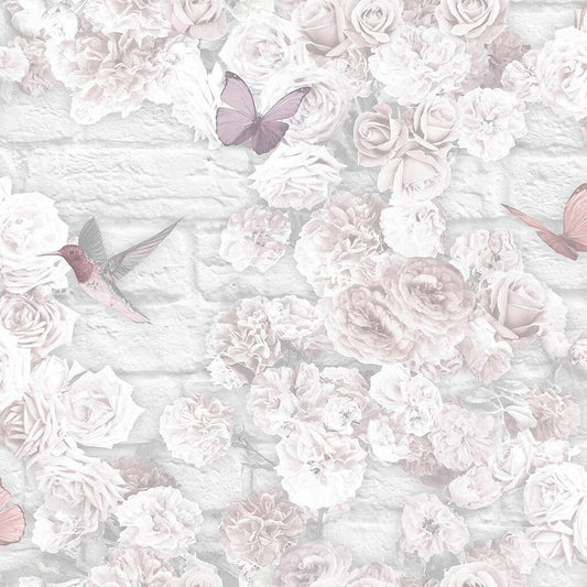 104807 - Flower Wall Wallpaper - White - Superfresco Easy