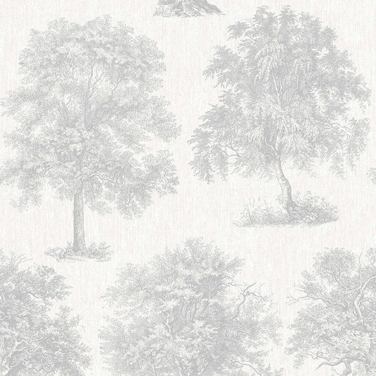 104876 - Enchanted Tree Wallpaper - Silver - Superfresco Easy