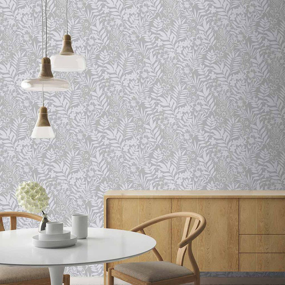 105140 - Palm Springs Wallpaper - Silver - Boutique Luxury