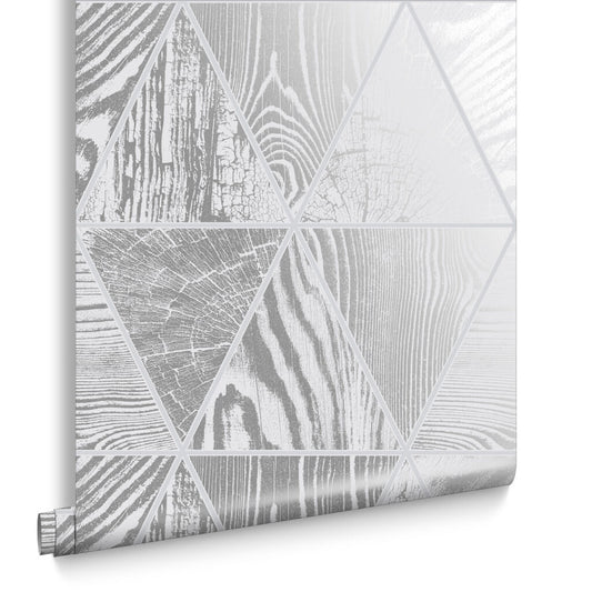 105240 - Geo Grain Wallpaper - Silver - Graham & Brown