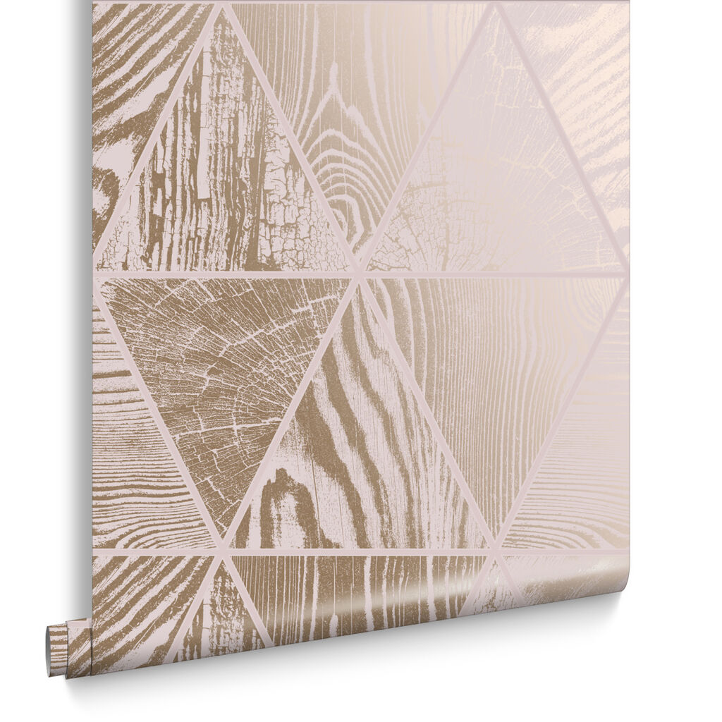 105241 - Geo Grain Wallpaper - Blush Rose Gold - Graham & Brown