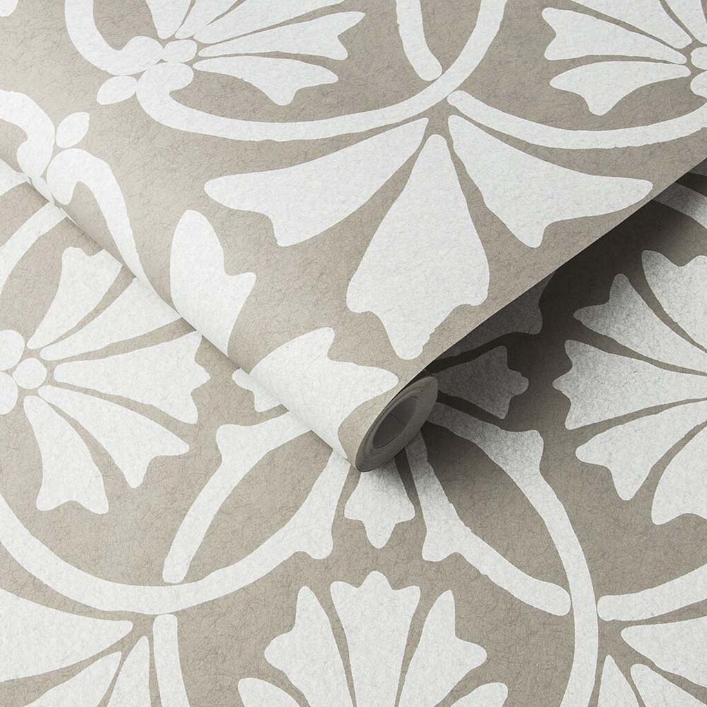 105274 - Thrones Wallpaper - Chalk & Taupe - Graham & Brown