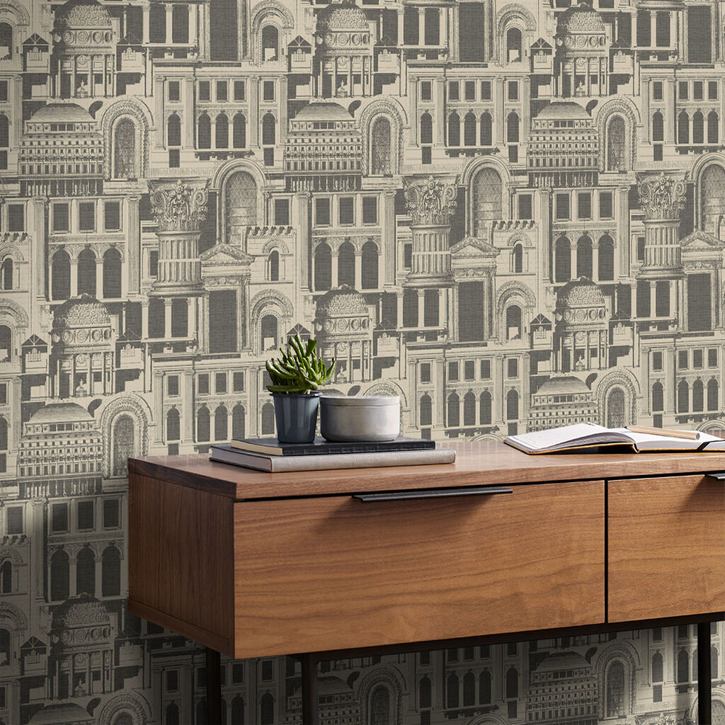 105285 - Quarters Wallpaper - Sepia - Graham & Brown