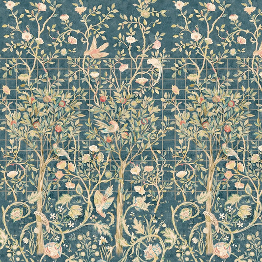1052 - Melsetter Wide Width Wallpaper -  Panel - Ink - Morris Collections