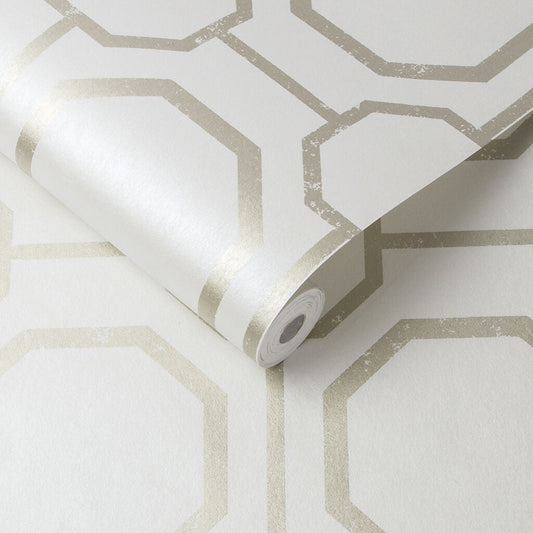 105770 - Sashiko Wallpaper - Pearl - Graham & Brown