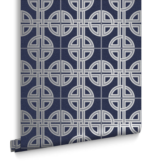 105779 - Asian Lattice Wallpaper - Sky - Graham & Brown