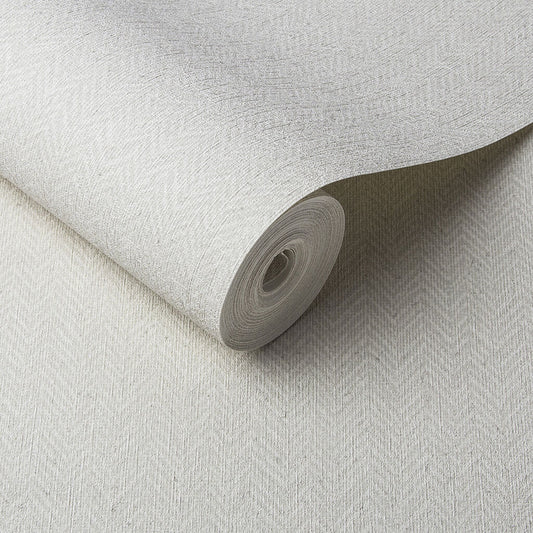 105853 - Herringbone Texture Wallpaper - Ecru - Graham & Brown