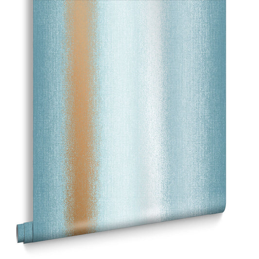 105898 - Wild Flower Stripe Wallpaper - Teal - Graham & Brown