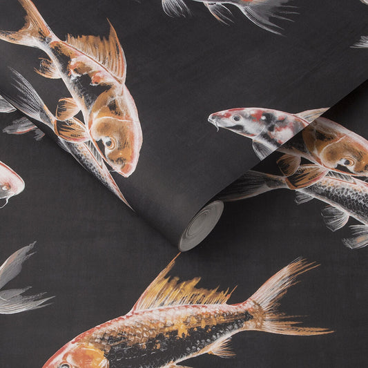 105911 - Flow Wallpaper - Black - Graham & Brown