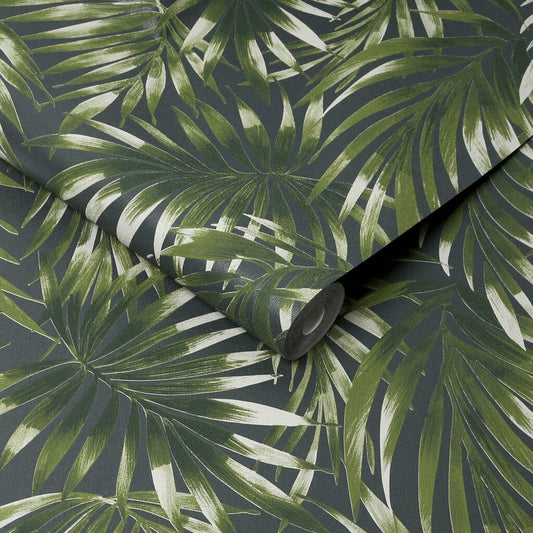 106413 - Elegant Leaves Wallpaper - Green - Superfresco Easy
