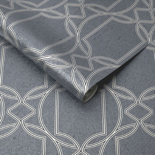 106680 - Deco Geo Wallpaper - Midnight - Boutique Luxury