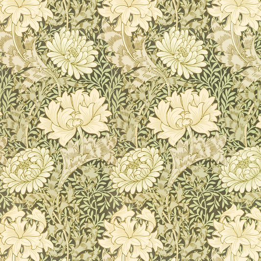 1066 - Chrysanthemum Wallpaper - Sage - Morris Collections