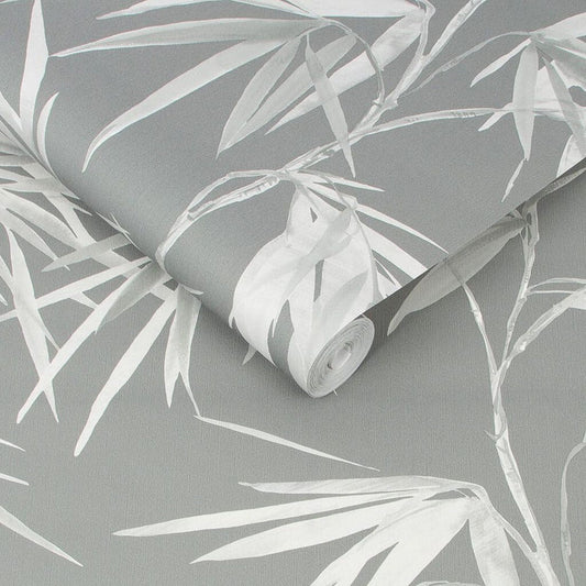 106747 - Asia Bamboo Leaf Wallpaper - Dark Grey - Superfresco Easy