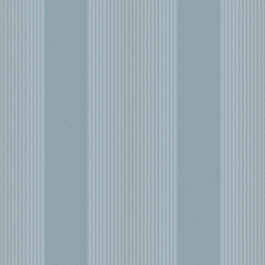 106764 - Lagom Stripe Wallpaper - Deep Sky - Graham & Brown