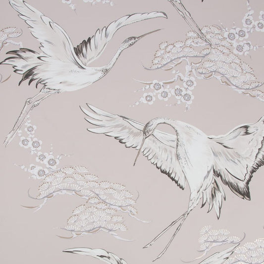 107024 - Crane Wallpaper - Pink - Boutique Luxury