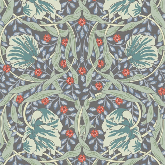 1073 - Pimpernel Wallpaper - Grey Blue - Morris Collections