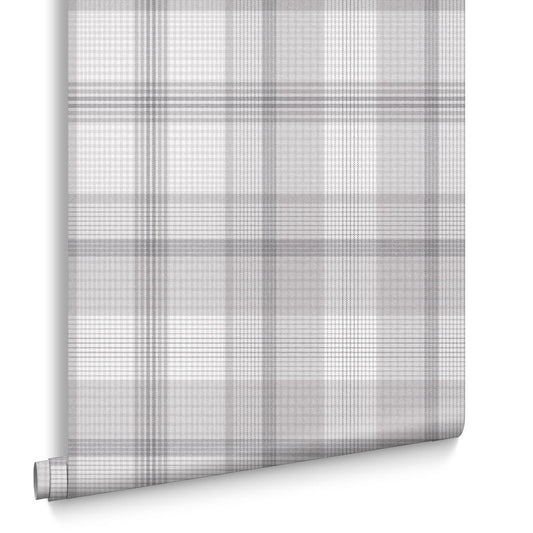 107594 - Heritage Plaid Wallpaper - Grey - Graham & Brown