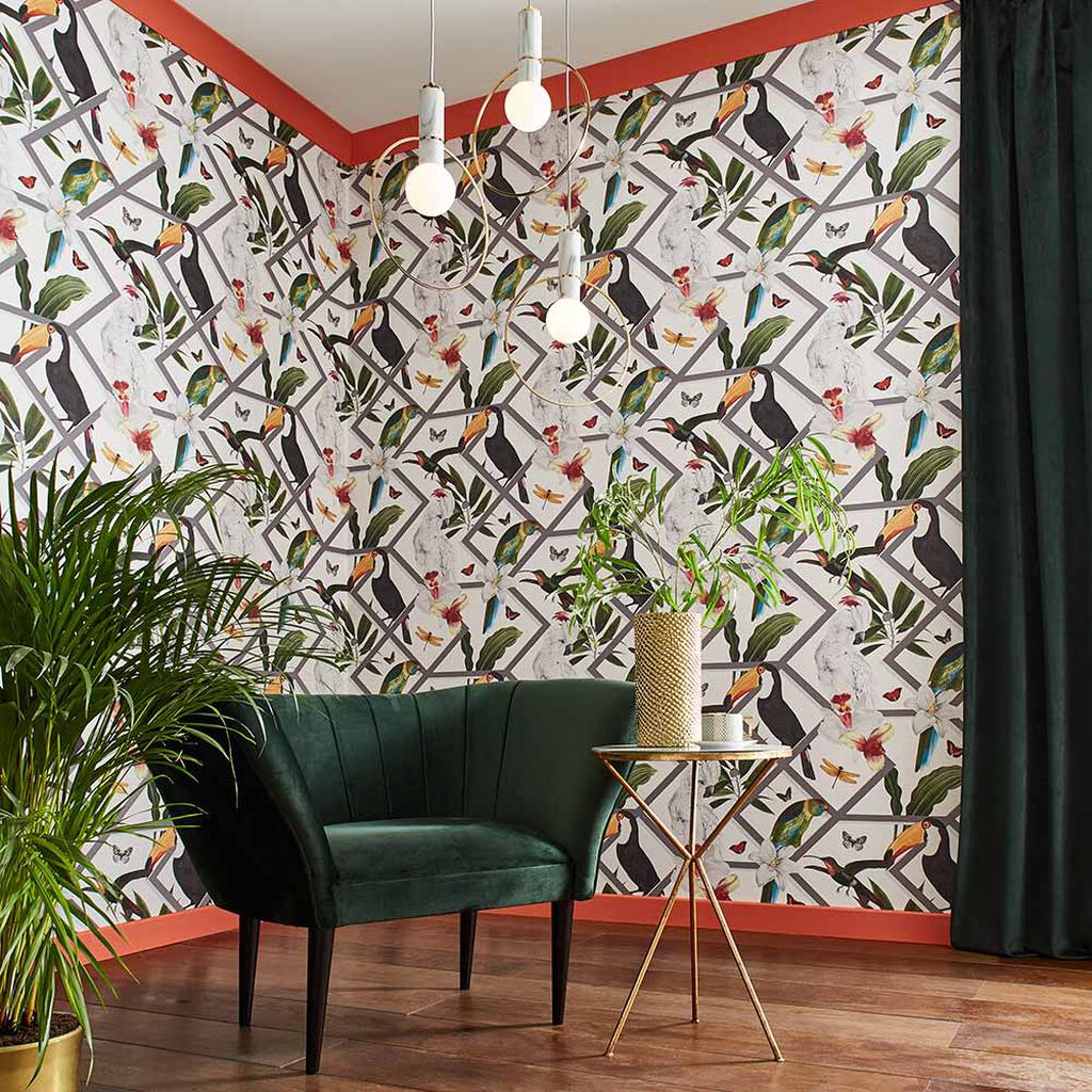 107603 - Perch Wallpaper - White - Graham & Brown