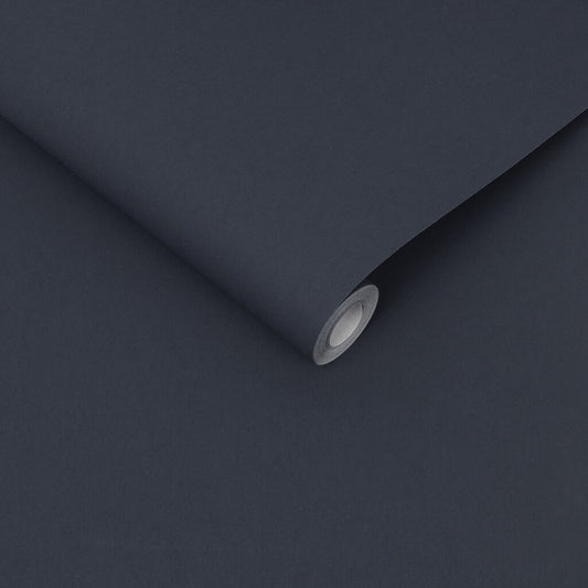 107625 - Midnight Plain Wallpaper - Navy - Graham & Brown