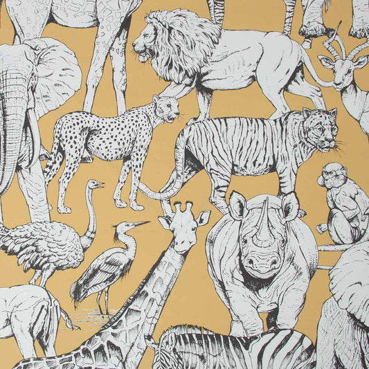 107691 - Jungle Animals Wallpaper - Jaune - Superfresco Easy